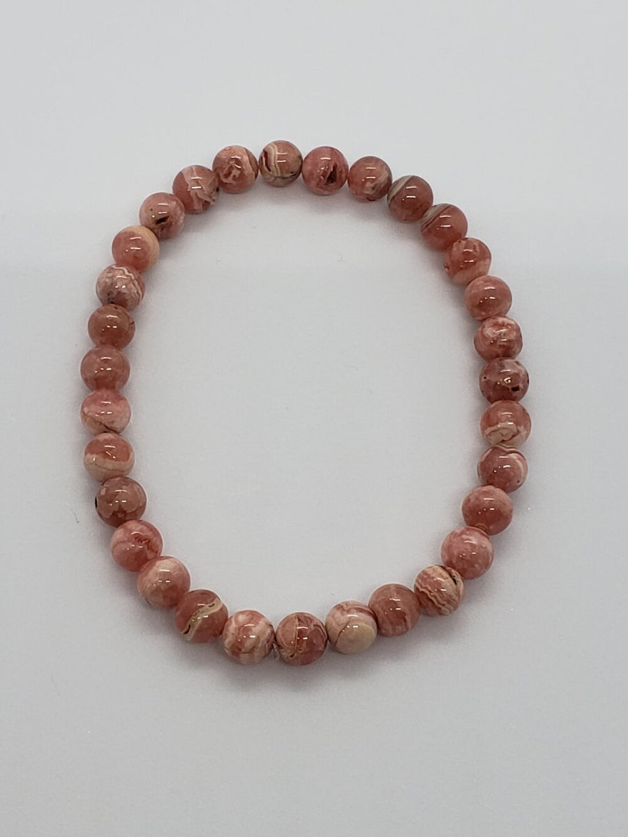 Bracelet Rhodochrosite Perles 6mm - Pierre Naturelle Rose, Neuf Avec étiquettes