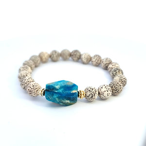 Lotus Seed Bead & Peruvian Opal Bracelet