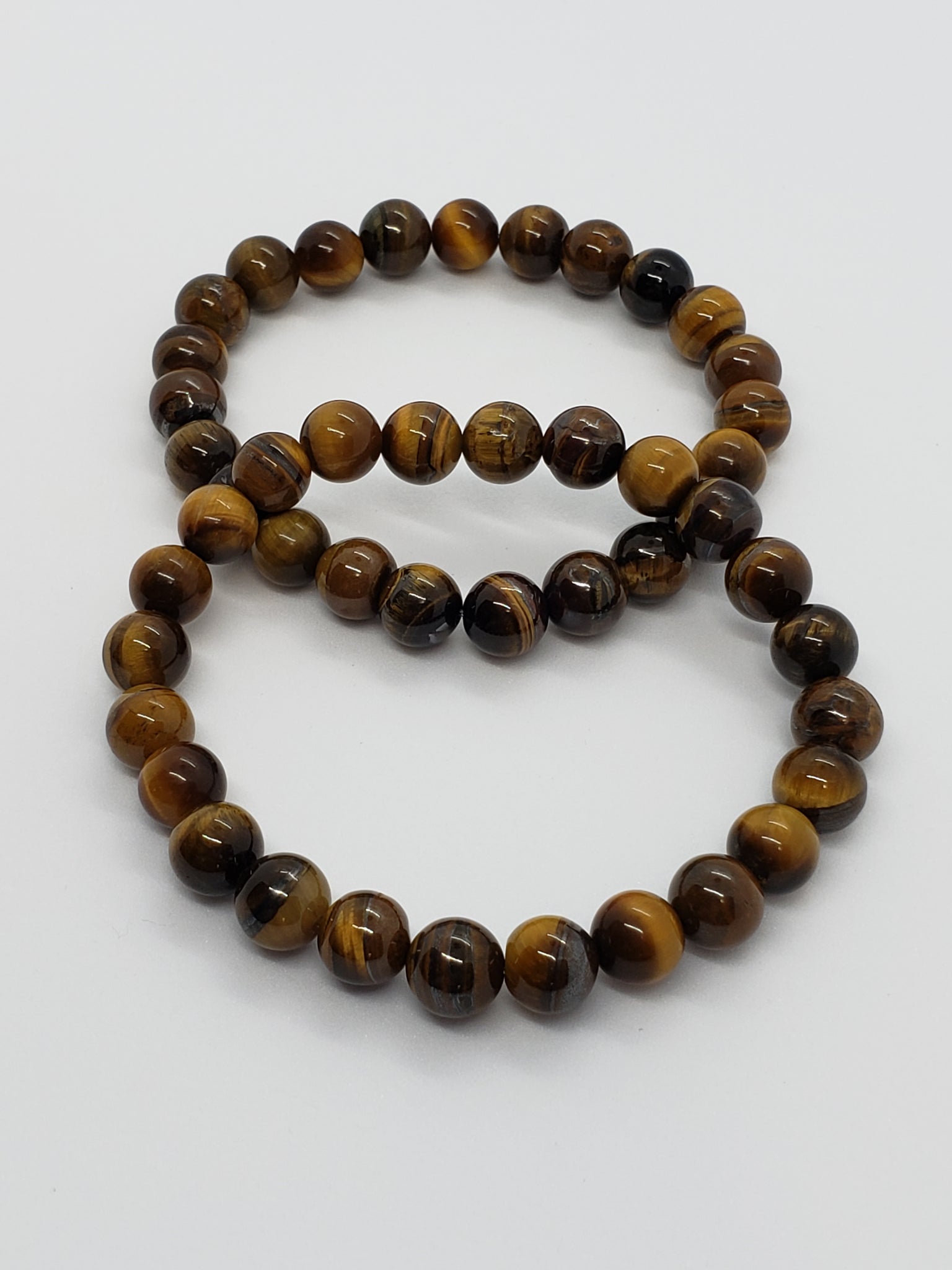 Crystal Vibe 8mm Beads Tiger Eye Bracelet for Women Men - Tiger Eye Crystal Bracelet for Spiritual Healing Positive Energy