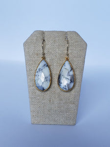Dendritic Agate (Large) Teardrop Earrings