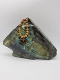 Amber Heart & Tahitian Pearl Mala Necklace