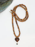 Amber Heart & Tahitian Pearl Mala Necklace