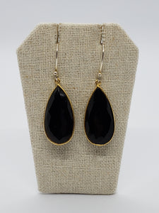 Black Onyx Teardrop (Large) Earrings
