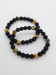 Onyx (Matte) & Golden Blue Yellow Tiger Eye