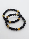 Onyx (Matte) & Golden Blue Yellow Tiger Eye