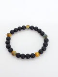 Onyx (Matte) & Golden Blue Yellow Tiger Eye