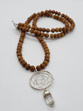 Silver Plated Quartz Crystal Dreamcatcher Mala Necklace