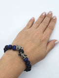 Blue Tiger Eye & Onyx Dragon Bracelet